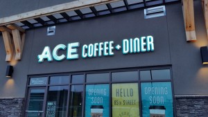 Ace Coffee and Diner restaurant sign illuminated channel letters