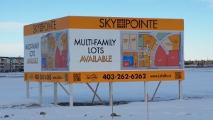 Sky Pointe construction sign for a new development