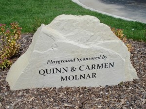 engraved stone commemorative plaque for playground sponsors