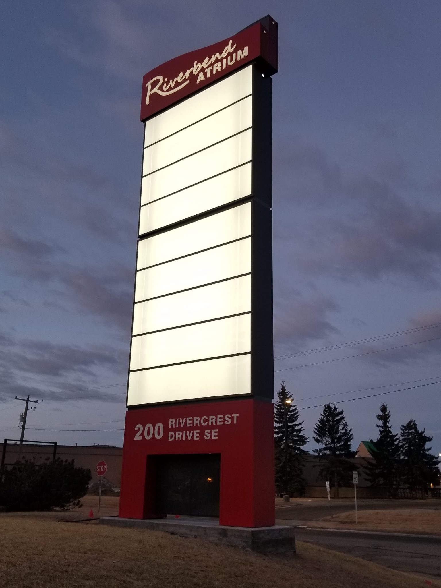 Riverbend Atrium Pylon Sign Structure 200 Rivercrest Drive SE